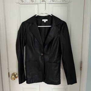 Topshop Faux Leather Blazer